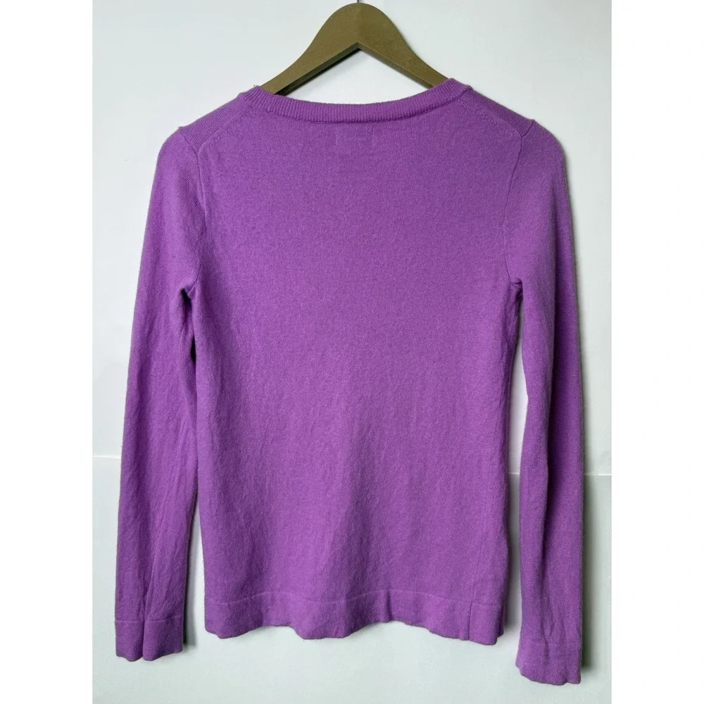 J.Crew Teddie Sweater Pink Purple Wool Blend Long Sleeve Crewneck Top F5199 XS